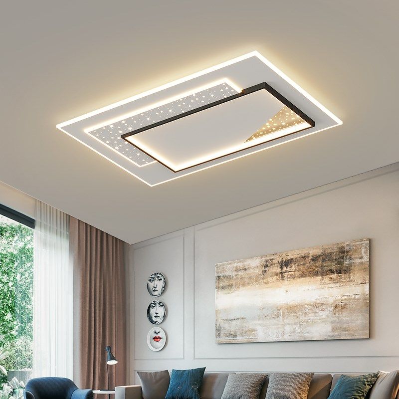 新款LED超薄长方形客厅灯吸顶简约现代圆形卧室书房餐厅大气灯具
