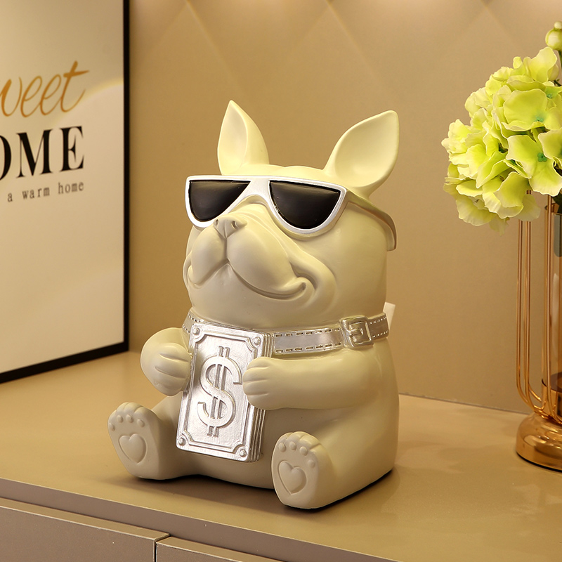 手上有钱法斗纸巾盒客厅现代轻奢个F性狗卫生纸盒家用茶几上摆件