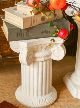 JK慕空间 复古桌面落地树脂罗马柱装饰摆件 花园柱子置物花盆柱