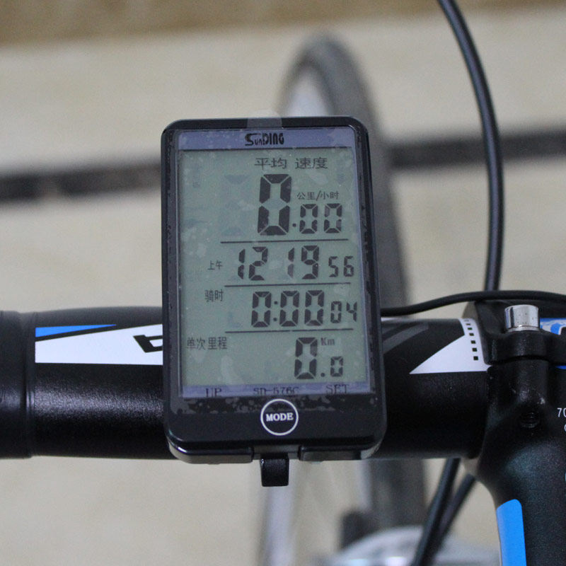 顺东自行车登山车码表速度表里程表中文有线无线夜光防水骑行装备
