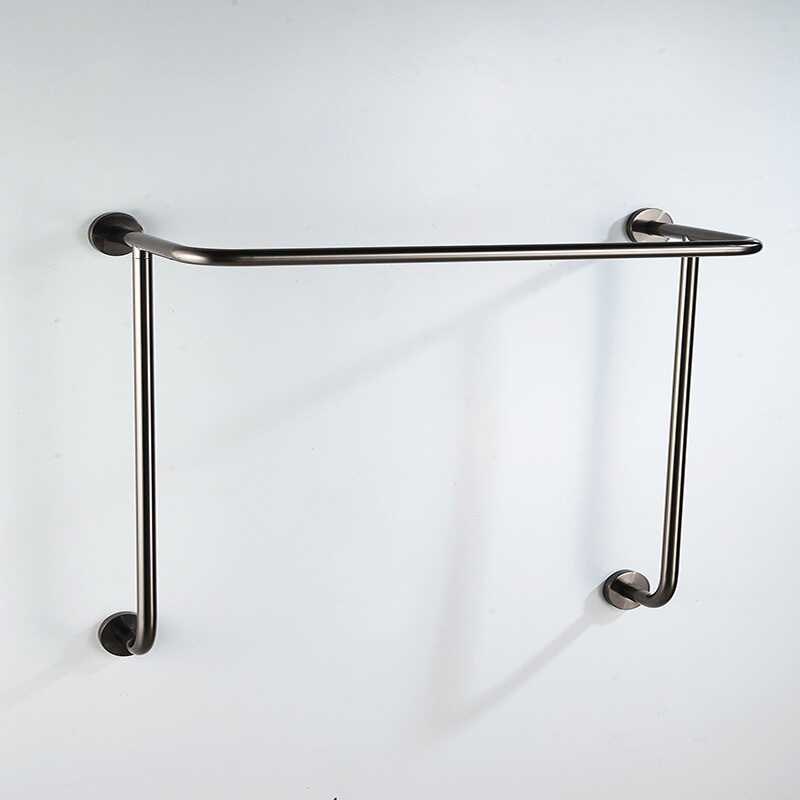 酒店墙上挂衣架民宿浴室上墙晾衣架挂衣杆不锈钢T黑钛侧挂架可定