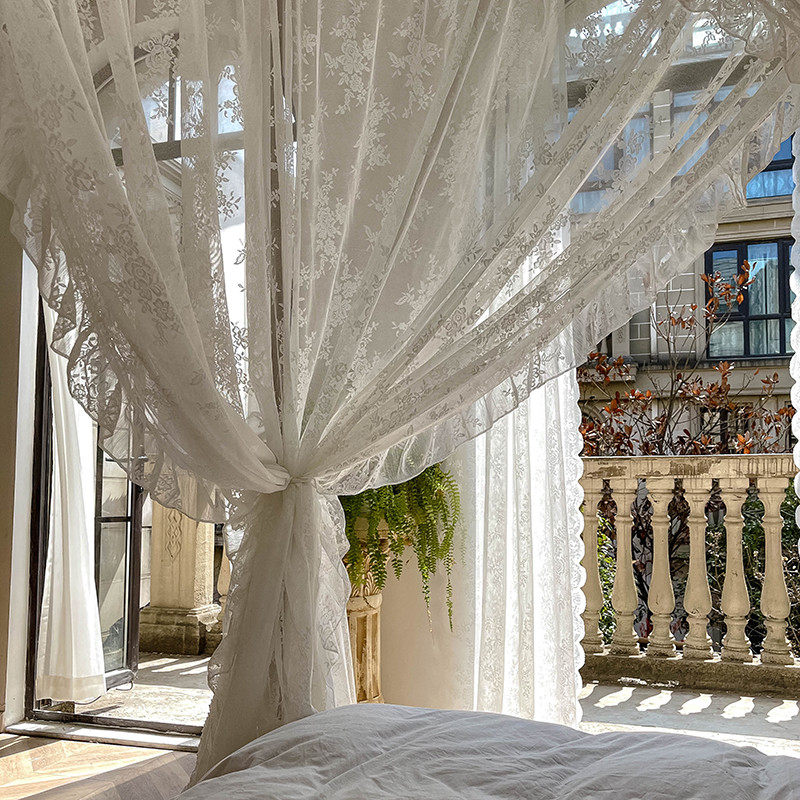 新款蕾丝蚊帐三开门落地1.8家用宫廷欧式床幔公主风落地2.0床通用