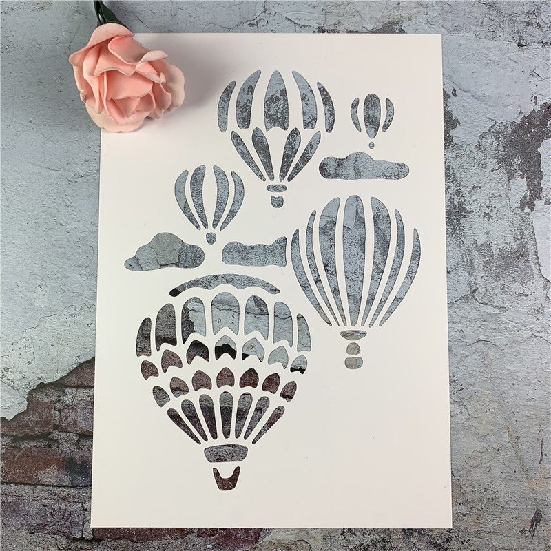 热气球 黑板漆手绘DIY镂空模板街头喷漆卡通图案遮蔽板涂色工具