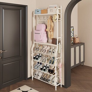 门口后超薄鞋 柜租房收纳置物 架挂衣帽架简易家用窄入户过道多层鞋