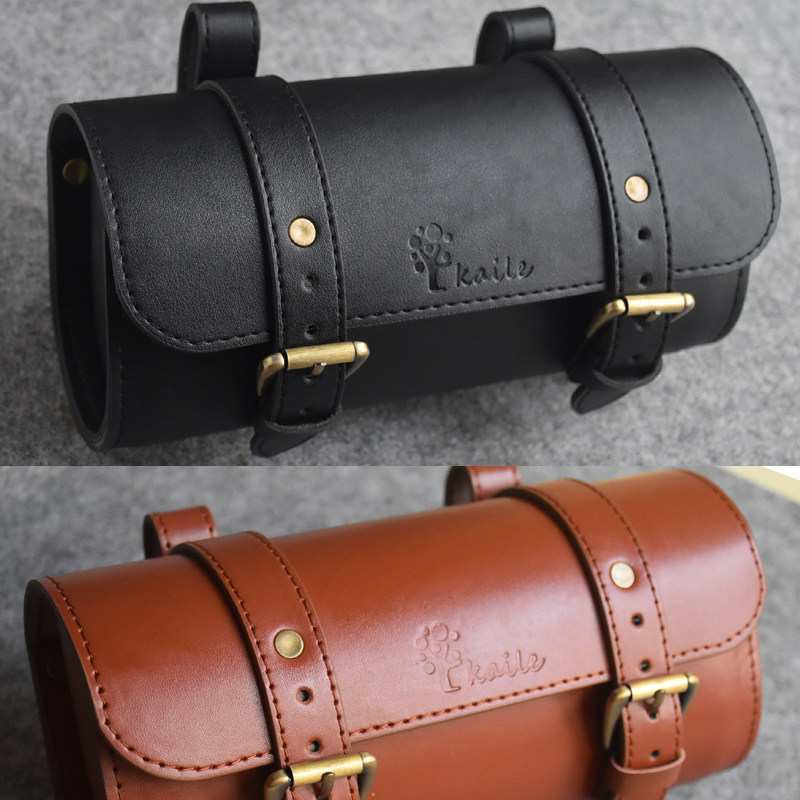 TweedRun复古英伦自行车尾包电单车骑行机车鞍座挂包皮革工具硬包