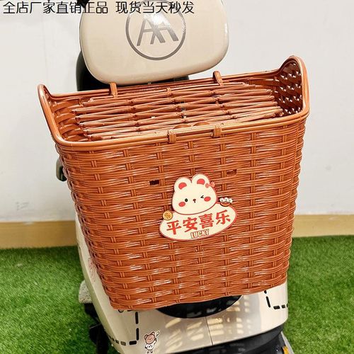 电动车后面车筐后置电动摩托车后尾挂篮加大书包篓后用靠背菜篮子