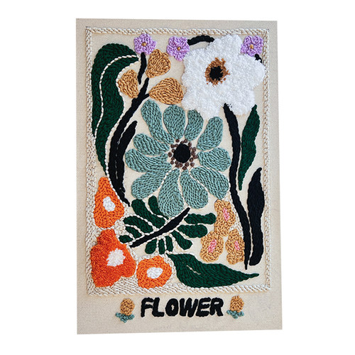 觅思YANG戳戳绣手工diy材料包法式复古立体毛线刺绣花朵装饰礼物