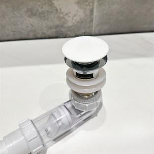 杜邦可丽耐纯压克力哑光肤感浴室柜盆适配下水器超薄矮防臭防虫