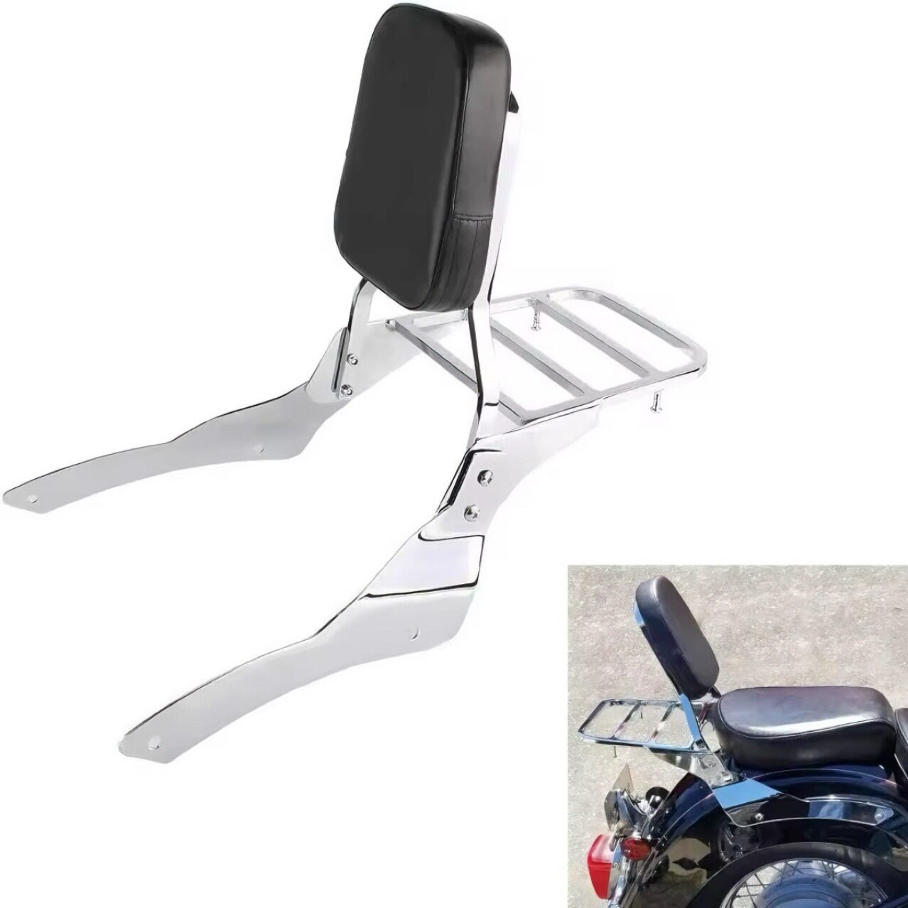 适用雅马哈 竞速之星XVS400/DS650 Classic 98-22年后靠背 后货架