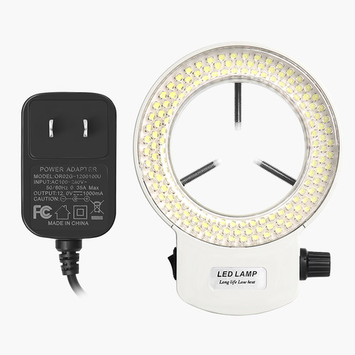 显微镜环形LED光源CCD工业相机视觉检测144颗灯亮度可调内径63MM