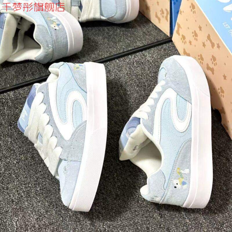 少女风小众潮鞋女蓝色厚底休闲板鞋百搭运动鞋