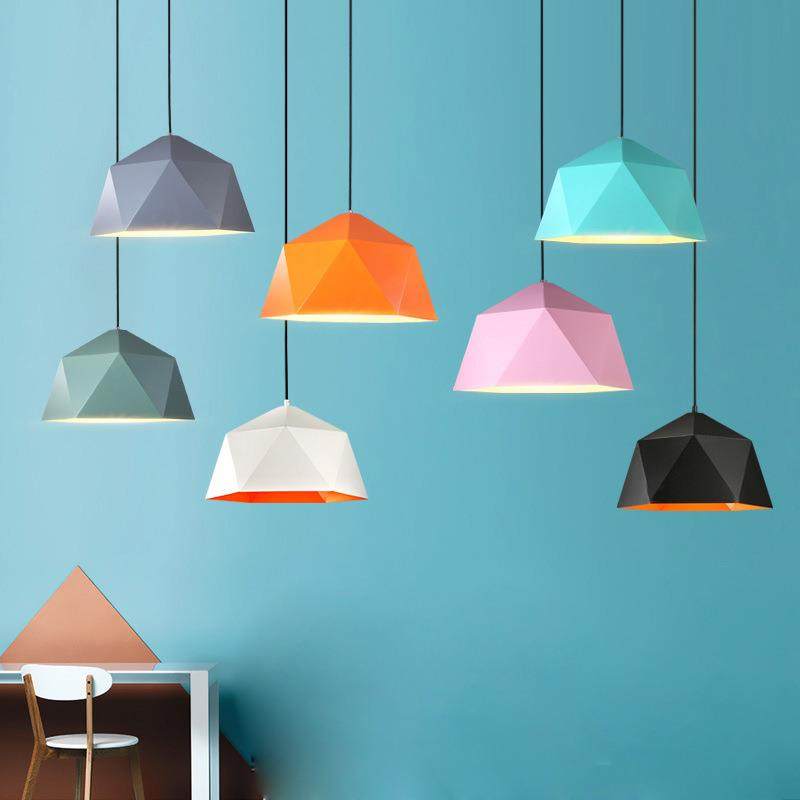 现代简约铁艺多边菱形北欧阳台吧台个性单头彩色餐厅创意几何吊灯,金属材料及制品,金属加工件/五金加工件,淘宝优惠券,粉丝福利购,淘宝优惠卷