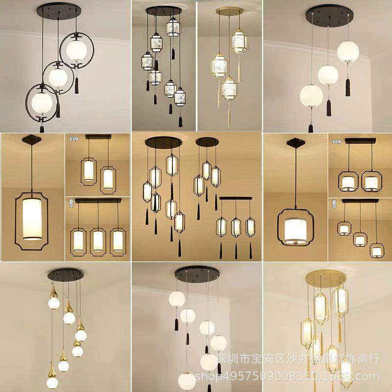 新中式吊灯楼梯间吊灯中国风复式楼别墅楼梯灯餐厅三头单头长吊灯,清洗/食品/商业设备,风口/风叶/风机配件,淘宝优惠券,粉丝福利购,淘宝优惠卷