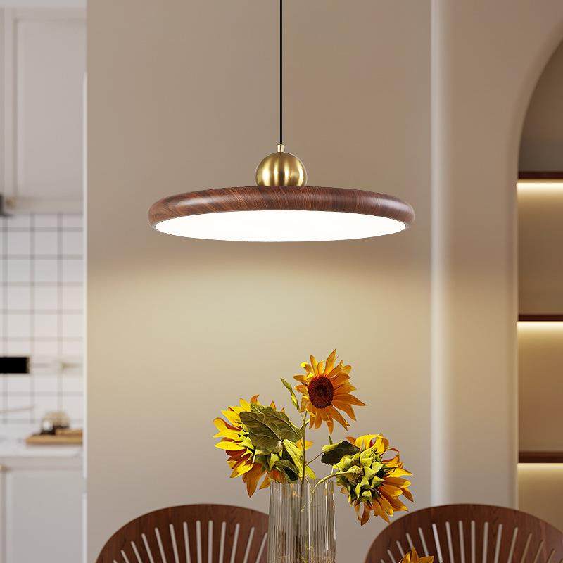 餐厅吊灯飞碟灯单头三头吧台吊灯茶室木纹胡桃木色卧室床头小吊灯,特色手工艺,其他特色工艺品,淘宝优惠券,粉丝福利购,淘宝优惠卷