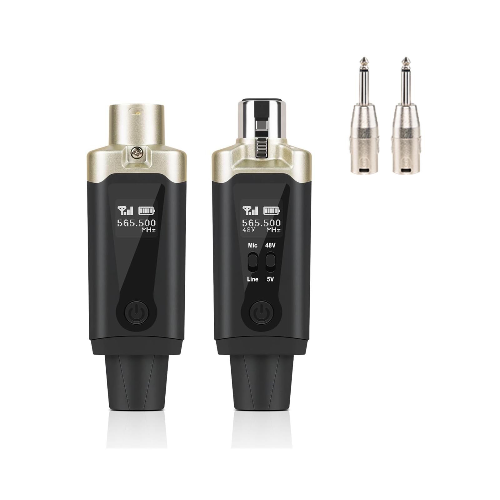 麦克风无线发射接收系统有线转无线适配器电容5V/动圈48V通用