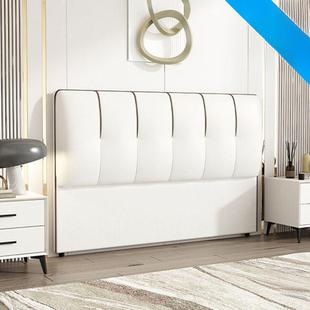 床头软包靠背实木落地一体单独轻奢简约现代小户型榻榻米床头板