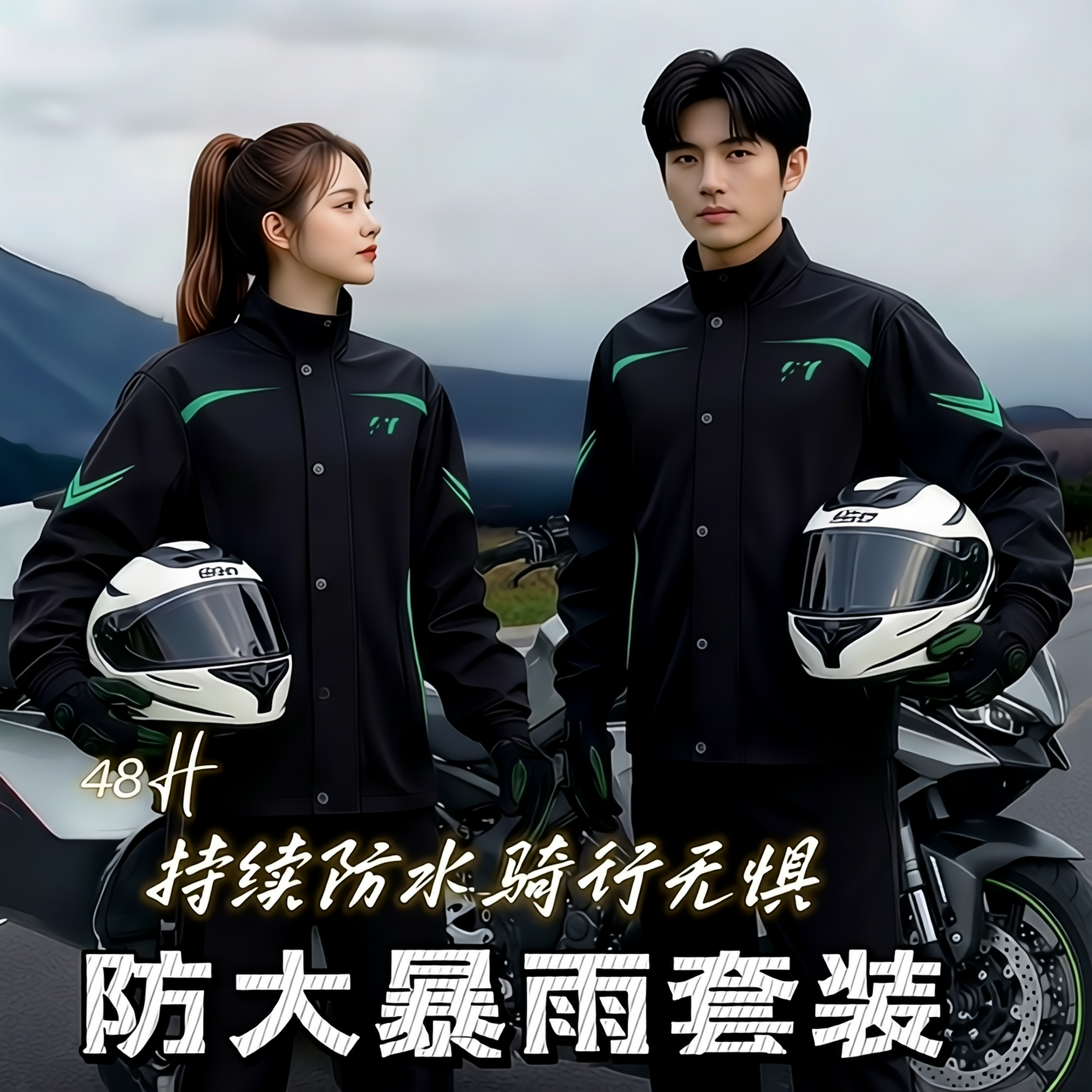 摩托车骑行服雨衣套装男款全身防暴雨外穿成人分体式外卖骑手专用