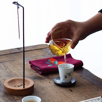 揽月小异茶璃公道杯花口分茶杯透明具热高鹏手持玻海茶耐分汤匀杯