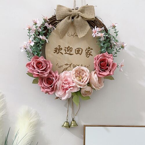 韩式饰户门牌定制彷真花厅挂饰客环卧室口装饰挂入营业中店铺挂牌