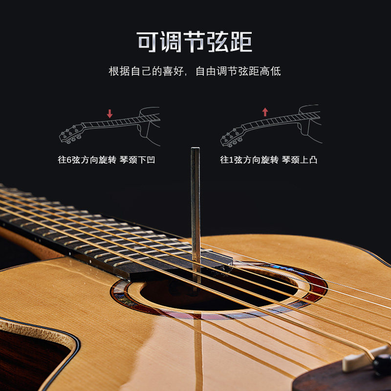 30寸面单民谣吉他儿童初学全单板小吉他演奏级mini六弦旅行木吉他