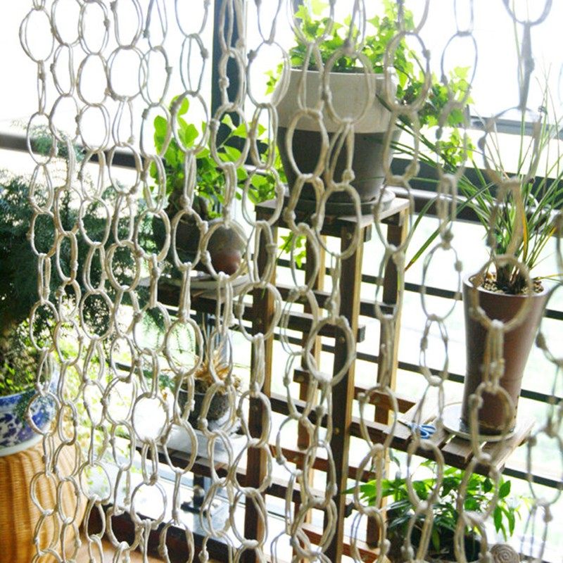 手工草编门帘道具挂相片客厅装饰屏风隔断墙壁装修帘挂帘飘窗帘子