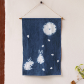 蓝言手织土布扎染壁挂墙饰室内质感装 饰挂布礼品沙发背景现代简约