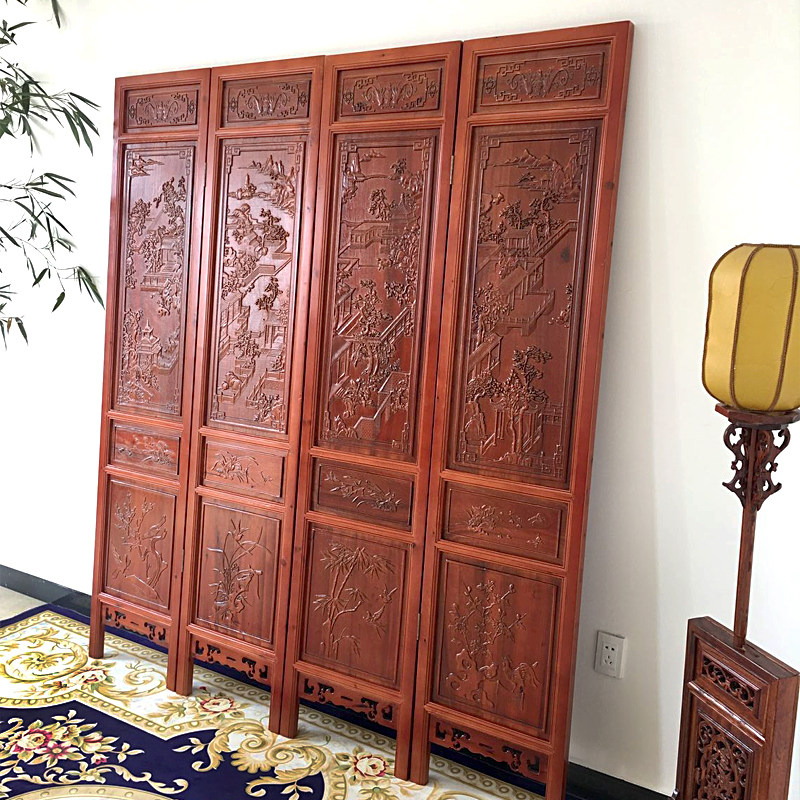 屏风隔断 客厅移动折屏实木 双面雕花酒店办公室中式仿古木雕玄关,住宅家具,折屏,淘宝优惠券,粉丝福利购,淘宝优惠卷