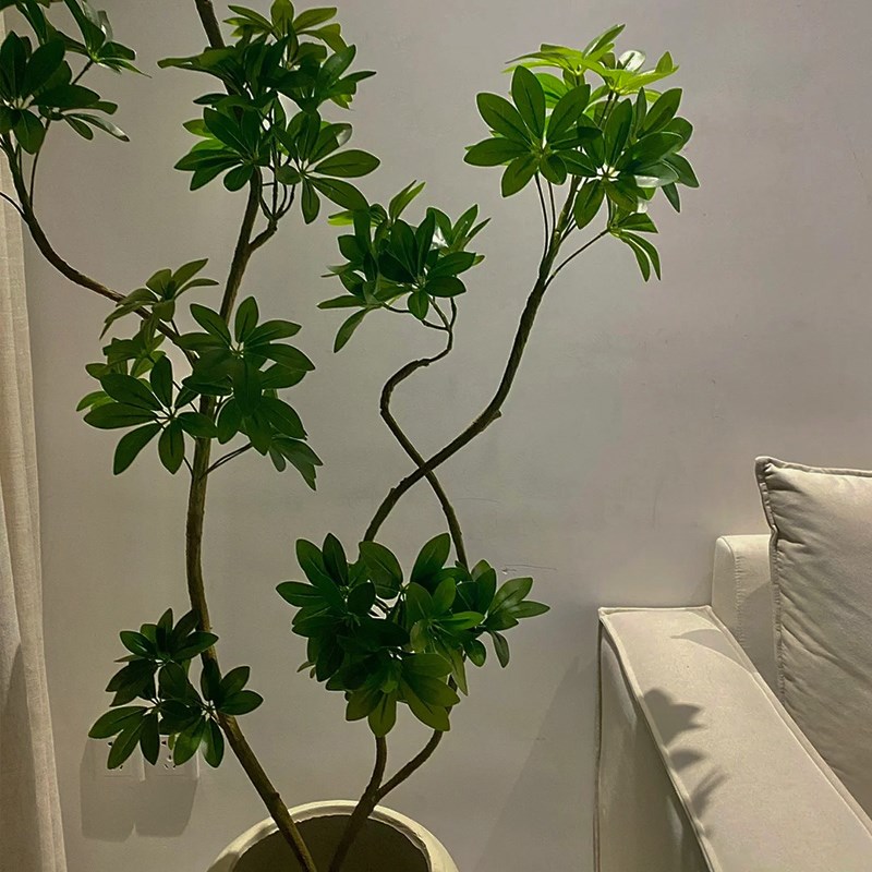 仿真高端轻奢鸭脚木室内客厅装饰大型假绿植盆栽落地摆件仿生植物