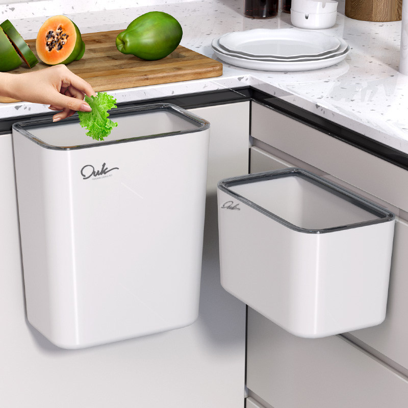 厨房垃圾桶挂式家用压圈厨余分类橱柜门壁挂可折叠厕所卫生间收纳