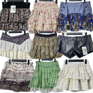 古着vintageA10复古蛋糕裙半身裙嬉皮女多层荷叶边百搭短裙A字裙