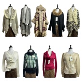 古着vintageM4海淘温柔感毛领开衫 女秋冬修身 百搭慵懒风毛衣外套