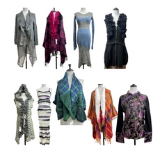 vintage古着D19皮草斗篷女百搭手工流苏针织背心外套秋冬保暖