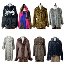 vintage古着D23人造皮草大衣女秋冬海淘森翻领长款保暖高级感外套