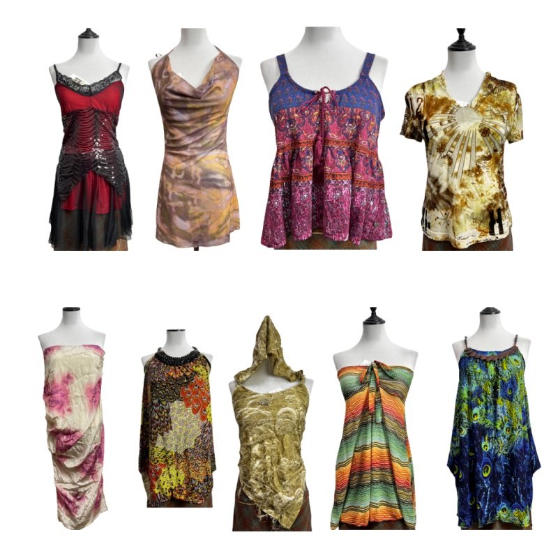 古着vintageX5复古印花美背吊带海淘背心女外穿内搭辣妹个性上衣