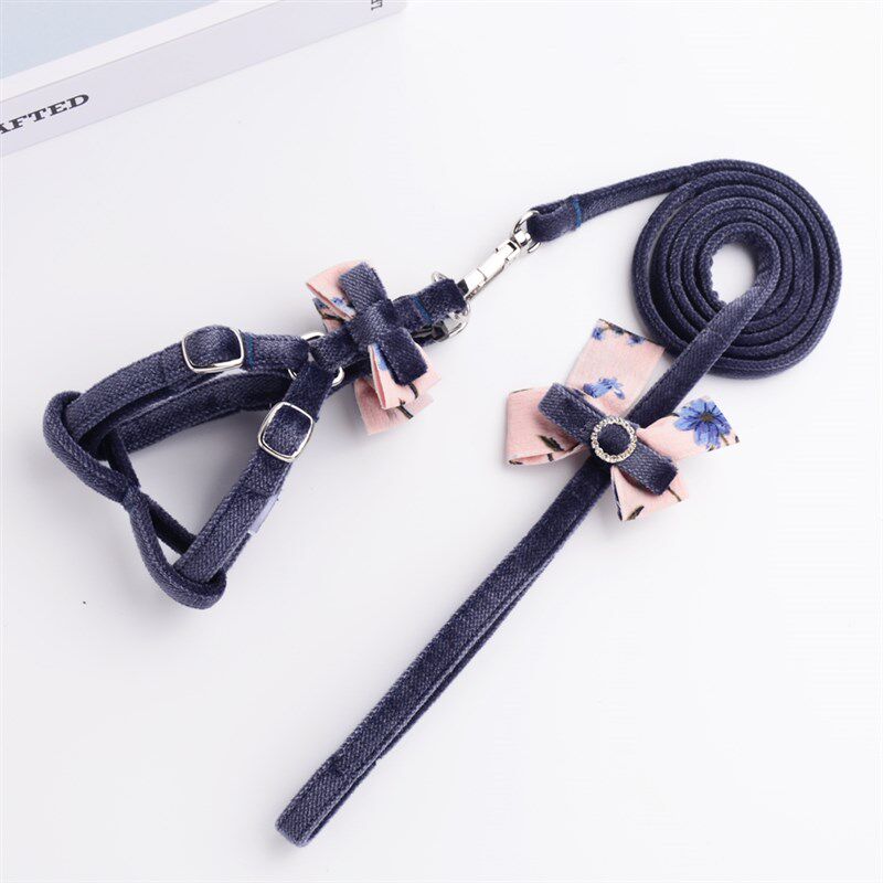 宠物溜猫绳子狗狗牵引绳博美小鹿犬茶杯兔子小型幼犬胸背带防挣脱