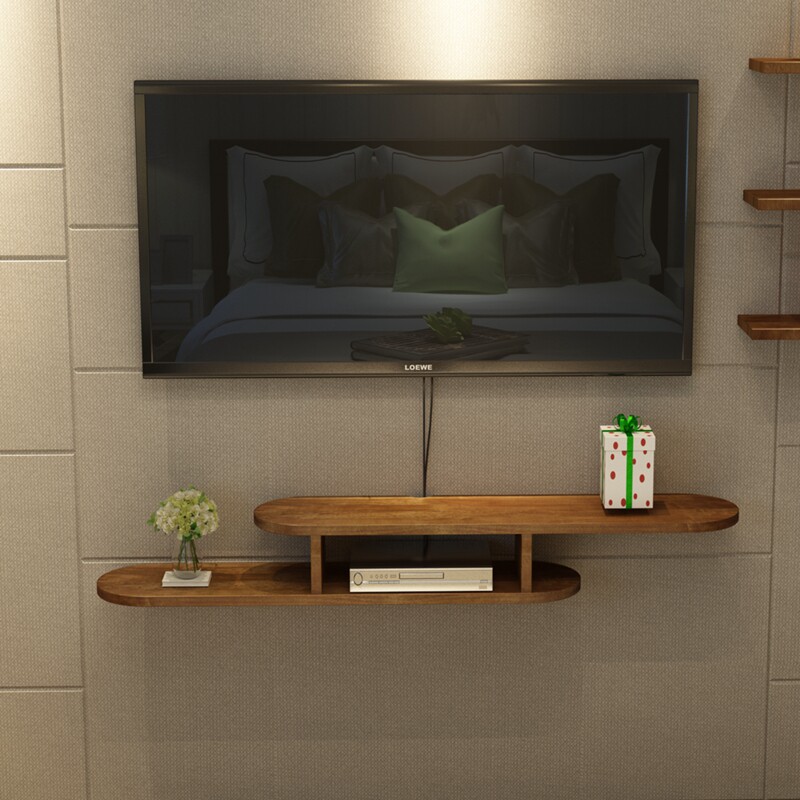 小户型壁挂墙上电视柜卧室现代简约隔板欧式机顶盒简易置物架搁板