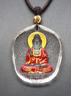 佛牌观音菩萨本尊吊坠本命男女琉璃平安饰品如来佛祖法会结缘挂件