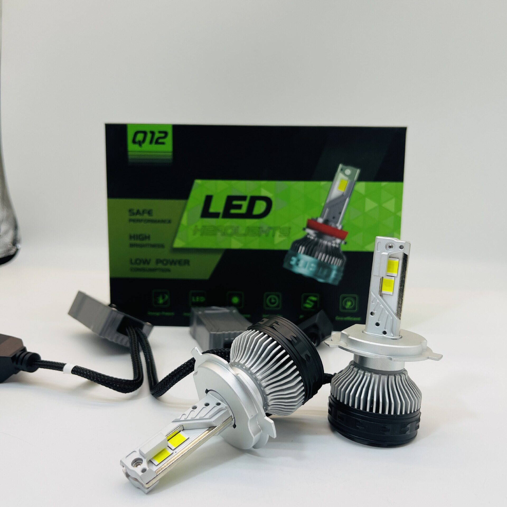 四铜管150W大功率解码汽车ledh7大灯灯泡 h4远近光一体超亮前照灯