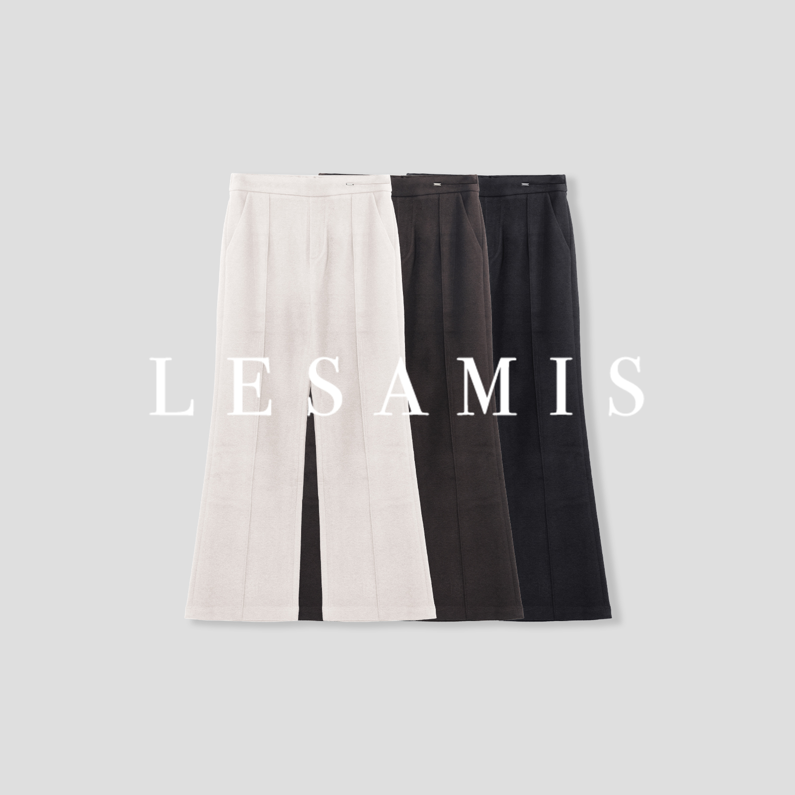 LESAMIS·「温暖之行」厚款极简显瘦高腰女神长裤A842001118