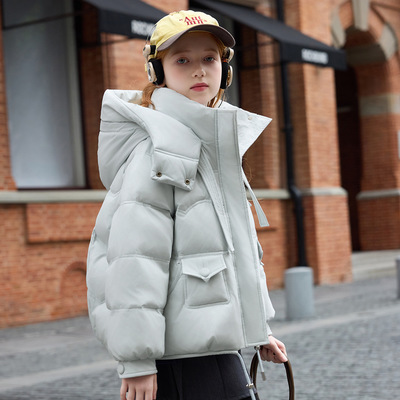 鸭鸭儿童羽绒服女童短款2025冬季加厚洋气女孩中大童保暖童装外套