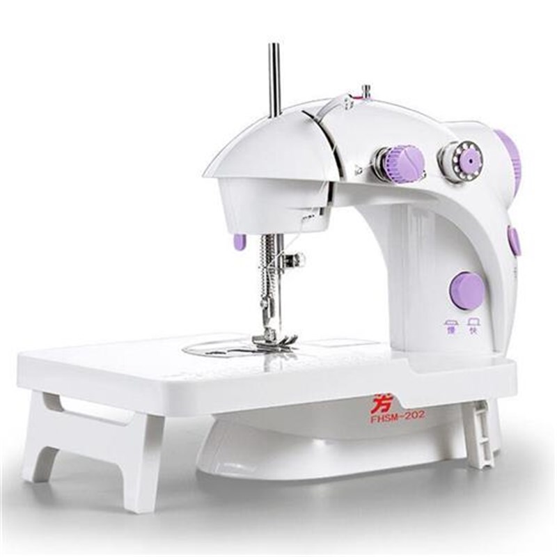 芳华202缝纫机家用电动多功能小型迷H你脚踏微型吃厚缝纫机可携式