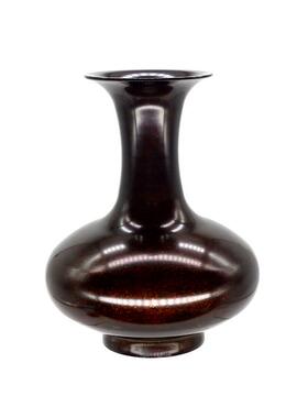 博喜 荸荠瓶金属工艺品铜制花瓶家用仿古荸荠瓶高档0礼品全铜花瓶