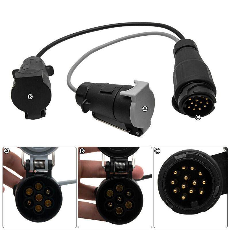 出口同步13针转7针12N12S连接转换器 连接线车用插头插座转换