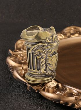 中世纪神话仿古玩复古女神香烛台雕像黄铜摆件北欧古铜工艺品收藏