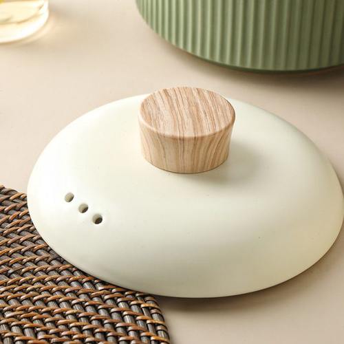 砂锅盖子陶瓷锅盖防溢防烫木橼提手圆形沙锅盖炖锅盖加厚煲汤锅盖