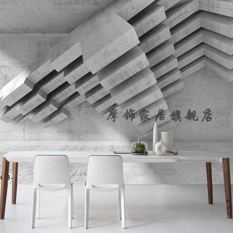 网红现代客厅电视背景墙壁纸w视觉延伸3D简约立体空间墙纸卧室壁