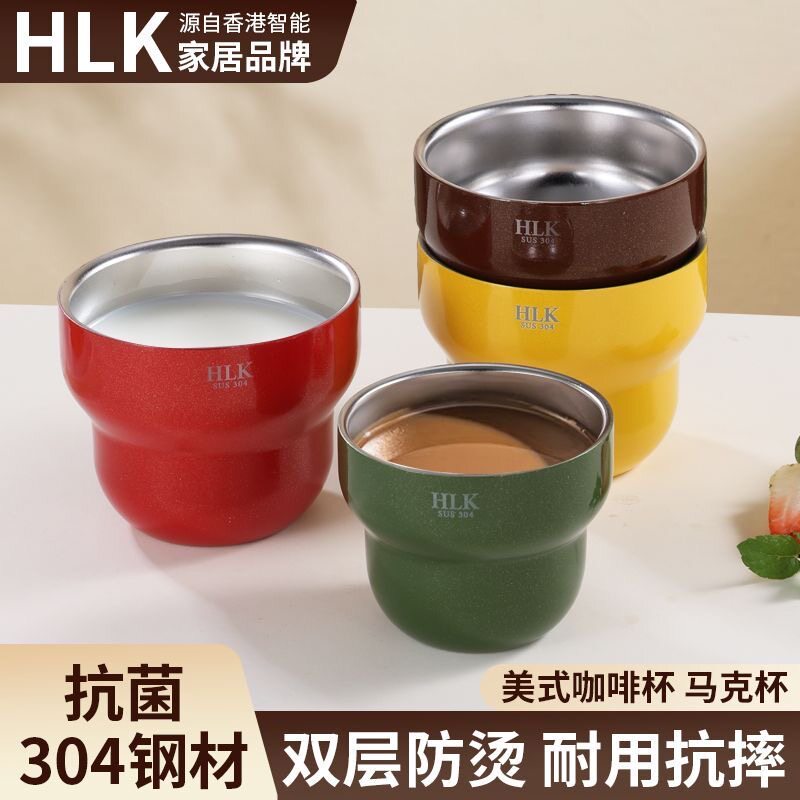 304食品级不锈钢双层马克杯