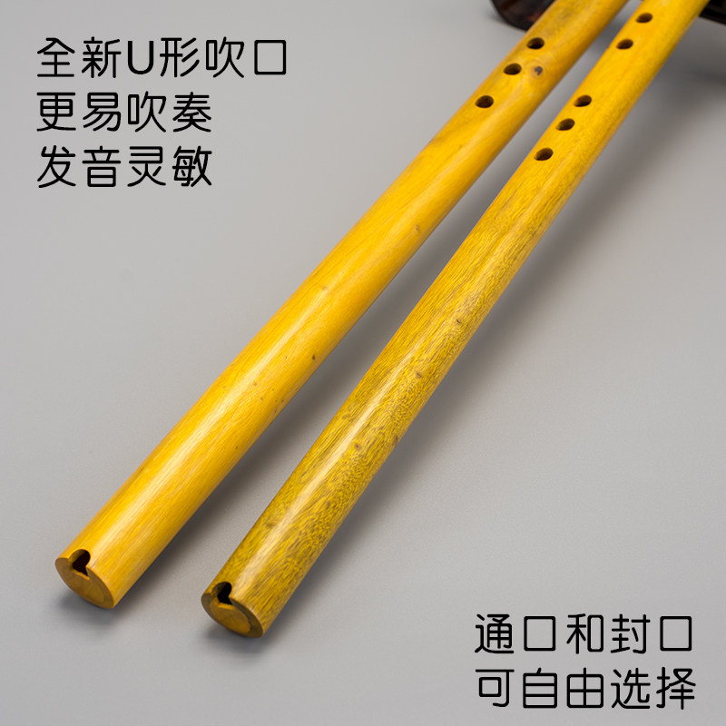 戈建明制高级金丝楠木短箫乐器便携防裂初学八孔封口一节木萧高档