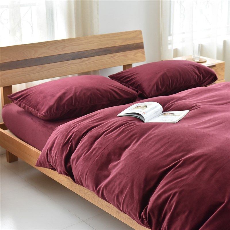 天鹅绒四件套短毛绒秋冬季床笠床上用品被套珊瑚绒法兰绒