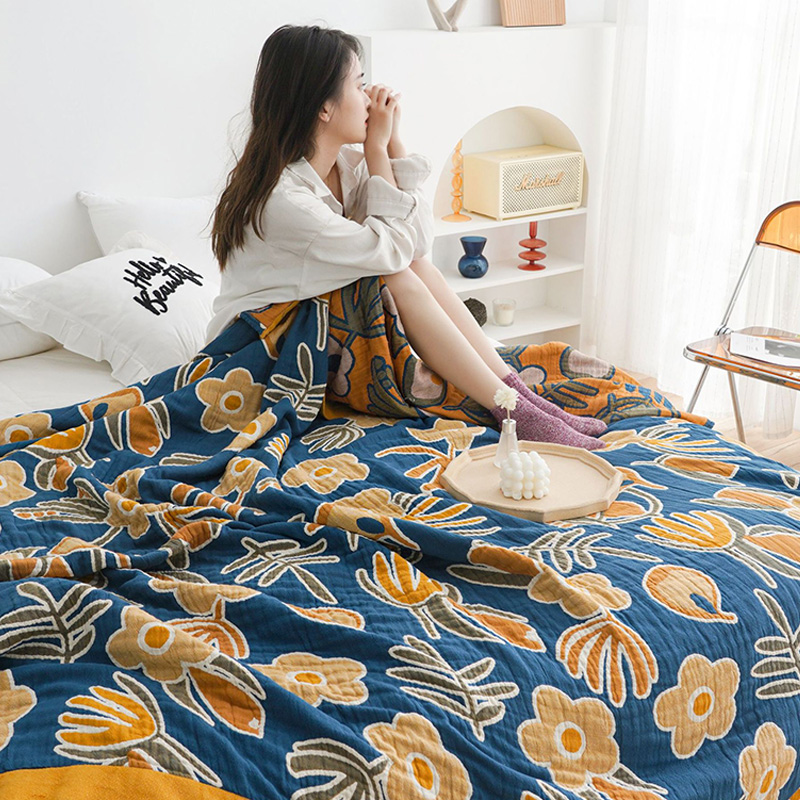 高品质新疆长绒棉  加厚六层纱布盖毯夏季薄款毛巾被老式全棉